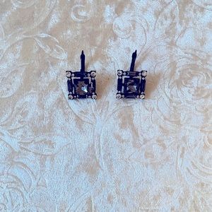 Large square shaped evening earrings.